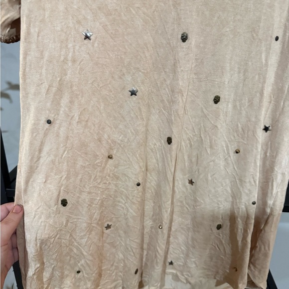 Vocal Tan Embellished Tee Short Sleeve size large - Picture 5 of 8